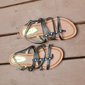 Victoria K Black Strappy Sandals